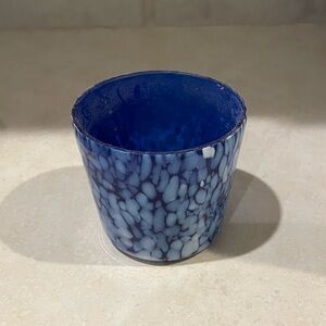 Small blue votive candle holder